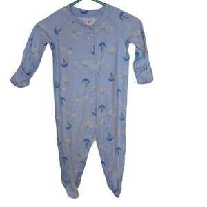 HANNA ANDERSSON Lightweight Snap Sleeper Long Sleeve Blue 3-6Mos. Footed